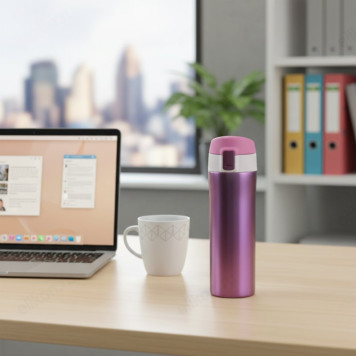 Термос металл PERFEO 0,45 л., розовое золото (PF_C3723) с крышкой-поилкой, ситечком-6