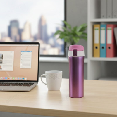 Термос металл PERFEO 0,45 л., розовое золото (PF_C3723) с крышкой-поилкой, ситечком-6