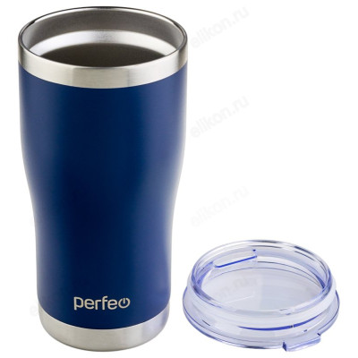 Термокружка PERFEO 0,6 л (PF_C3726) темно-синий, с прозрачной крышкой-2