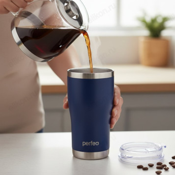Термокружка PERFEO 0,6 л (PF_C3726) темно-синий, с прозрачной крышкой-4