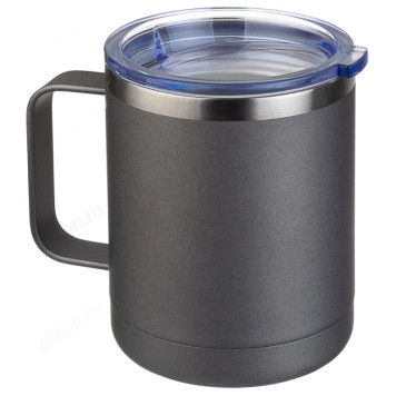 Термокружка PERFEO 0,35 л (PF_C3731) серый, с прозрачной крышкой, ручкой-2