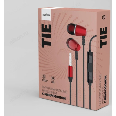 Гарнитура Perfeo TIE внутриканальные PF_C3930 красн/черн.-1