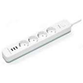 Фильтр сетевой Perfeo "POWER STREAM", 2500W, 2,0м, 4 розетки, 3 USB, белый Фильтр сетевой Perfeo "POWER STREAM", 2500W, 2,0м, 4 розетки, 3 USB, белый