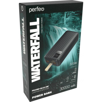 Power Bank 30000 Perfeo WATERFALL, 30000 mAh, черный-1