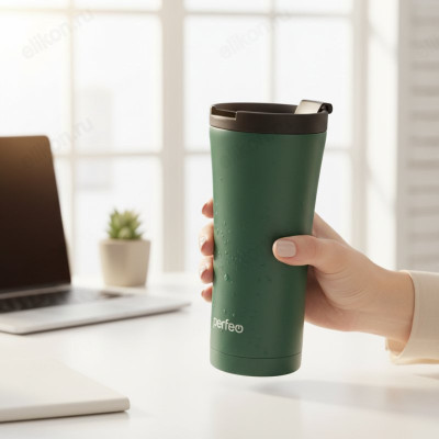 Термокружка PERFEO 0,5 л (PF_D0184) зеленый, с крышкой-поилкой-1