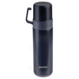 Термос металл PERFEO 0,6 л., нержавеющая сталь (PF_D0204) черный с пробкой-кнопкой