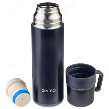 Термос металл PERFEO 0,6 л., нержавеющая сталь (PF_D0204) черный с пробкой-кнопкой-4