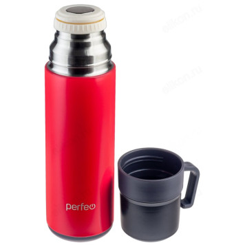 Термос металл PERFEO 0,6 л., нержавеющая сталь (PF_D0206) с пробкой-кнопкой-5