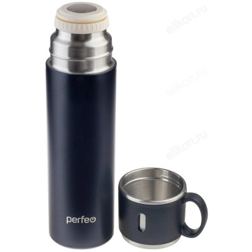 Термос металл PERFEO 0,5 л., нержавеющая сталь (PF_D0212) черный с пробкой-кнопкой-4
