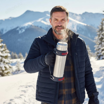 Термос металл PERFEO 2,5 л., нержавеющая сталь (PF_D0217) с пробкой-кнопкой-7