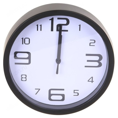 Часы настенные Perfeo PF-WC-001, пластик, черные