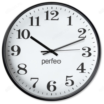 Часы настенные Perfeo PF-WC-002, пластик, черные-3