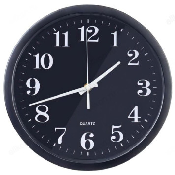 Часы настенные Perfeo PF-WC-003/0370, пластик, черные