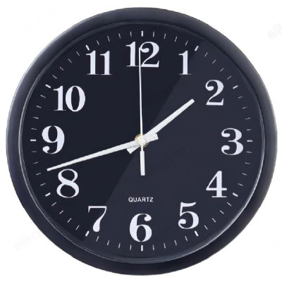 Часы настенные Perfeo PF-WC-003/0370, пластик, черные