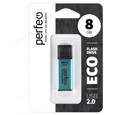 Память USB 8GB Perfeo E03 PF-E03G008ES Green