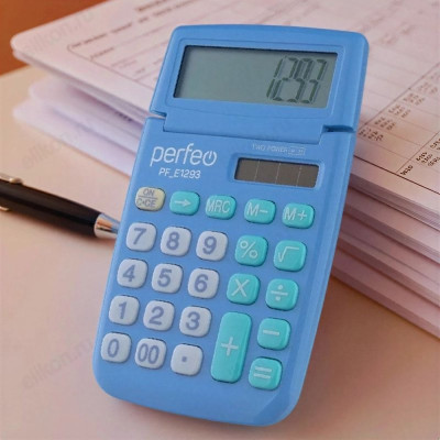 Калькулятор Perfeo PF_Е1239 карманный 10-разр. синий