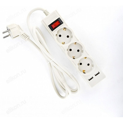 Удлинитель Perfeo POWER-S 3,0м 3гн PF_E1640 серый