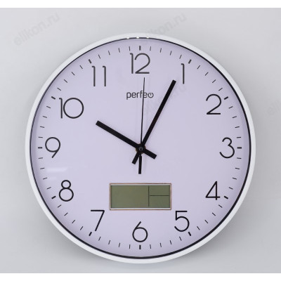 Часы настенные Perfeo PF-WC-023(С1) PF_E2065 белый