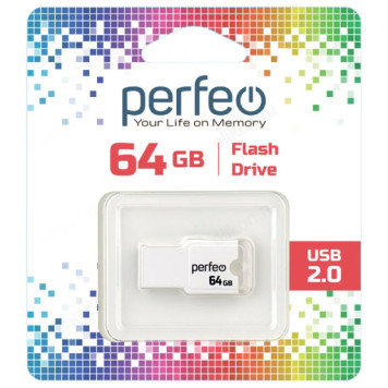 Память USB  64GB Perfeo M01 White