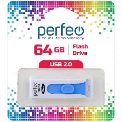 Память USB 64GB Perfeo S01 White PF-S01W064