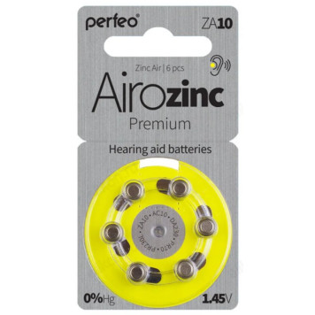 Батарейка Perfeo ZA10/6BL Airozinc Premium,  1.45 V