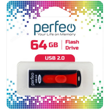 Память USB  64GB Perfeo S01 Black