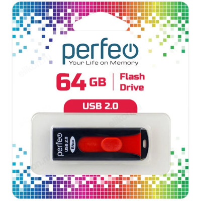 Память USB  64GB Perfeo S01 Black
