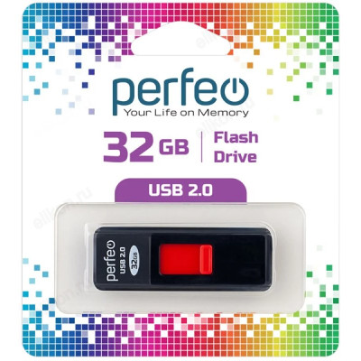 Память USB  32GB Perfeo S03 Black