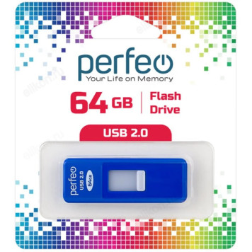 Память USB  64GB Perfeo S03 Blue