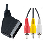 Кабель PERFEO SCART (21 pin) вилка - 3RCA вилка, 2 м (S8101) Кабель PERFEO SCART (21 pin) вилка - 3RCA вилка, 2 м (S8101)