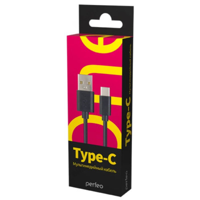 Кабель USB - USB Type-C 1м Perfeo (U4703), бокс, черный-1