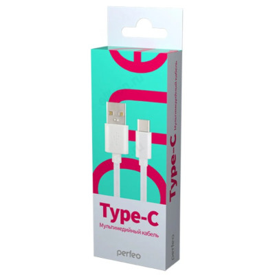 Кабель USB - USB Type-C 1м Perfeo (U4704), бокс, белый-1