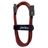 Кабель USB - USB Type-C 3м 2A PERFEO (U4902), черно-красный Кабель USB - USB Type-C 3м 2A PERFEO (U4902), черно-красный
