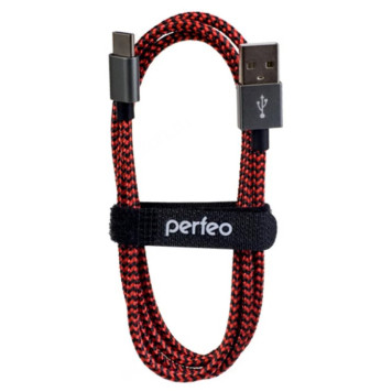Кабель USB - USB Type-C 3м 2A PERFEO (U4902), черно-красный