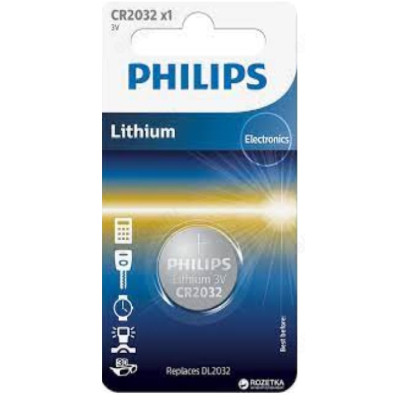 Батарейка CR2032 Philips 3V литиевая P-CR2032