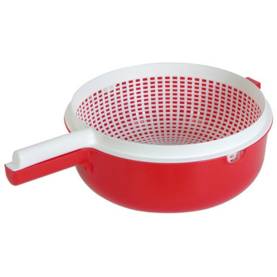 Дуршлаг 22.5см двойной с ручкой ПЛАСТИК С943