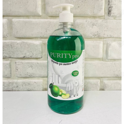 Средство для мытья посуды PURITY PRO зеленое яблоко 1л.-2