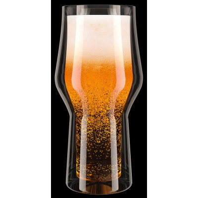 Бокал стекло двойной QWERTY Birra 500мл-2