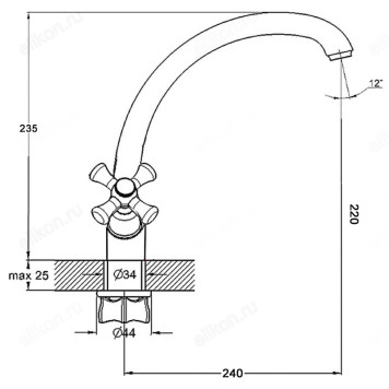 Смеситель для кухни Rain Нефрит 561-261-4