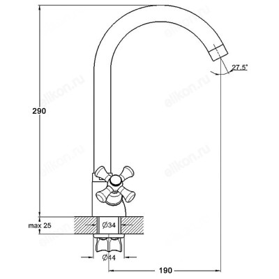 Смеситель для кухни Rain Нефрит 561-267-5