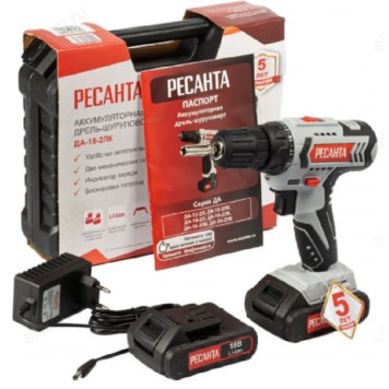 Аккумуляторная дрель-шуруповерт Ресанта ДА-18-2ЛК