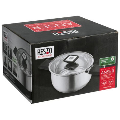 Кастрюля с крышкой (4.4л) ANSER RESTO 92204-10