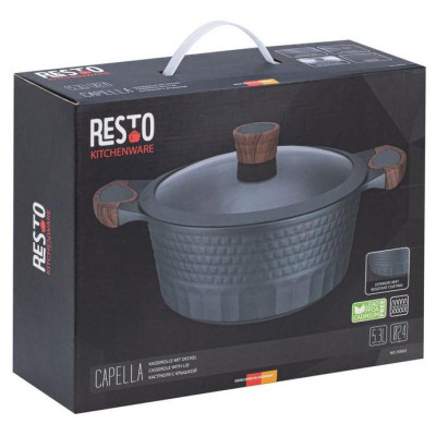 Кастрюля с крышкой RESTO 5,3л 93503 литой алюминий-9