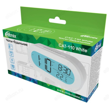 Часы-будильник RITMIX CAT-110 White-7