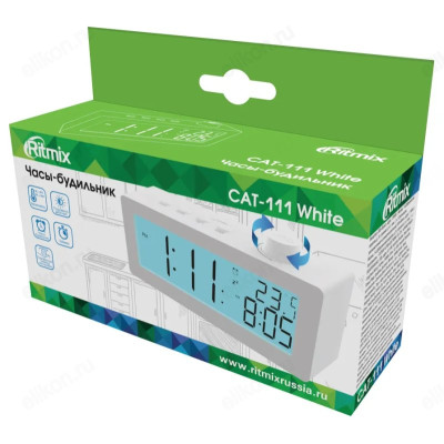 Часы-будильник RITMIX CAT-111 White-5