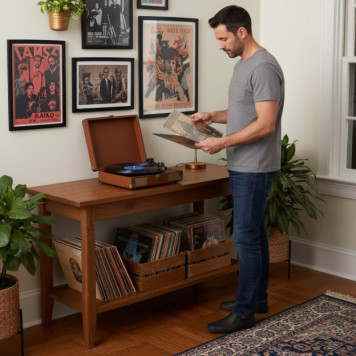 Виниловый проигрыватель RITMIX LP-100 Brown-10