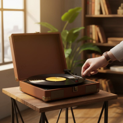 Виниловый проигрыватель RITMIX LP-100 Brown-9