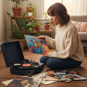 Виниловый проигрыватель RITMIX LP-100 Dark Blue-10