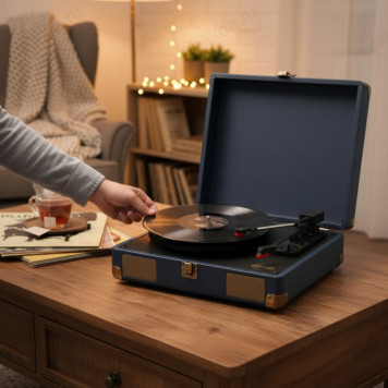 Виниловый проигрыватель RITMIX LP-100 Dark Blue-9