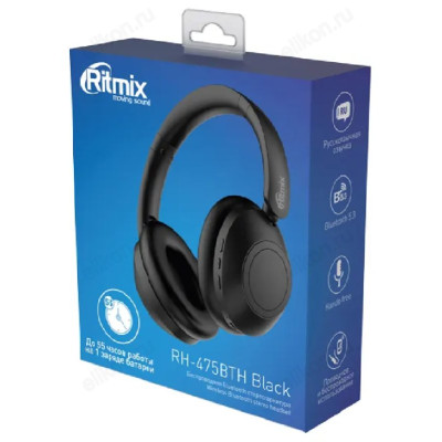 Гарнитура Bluetooth накладная RITMIX RH-475BTH Black-6